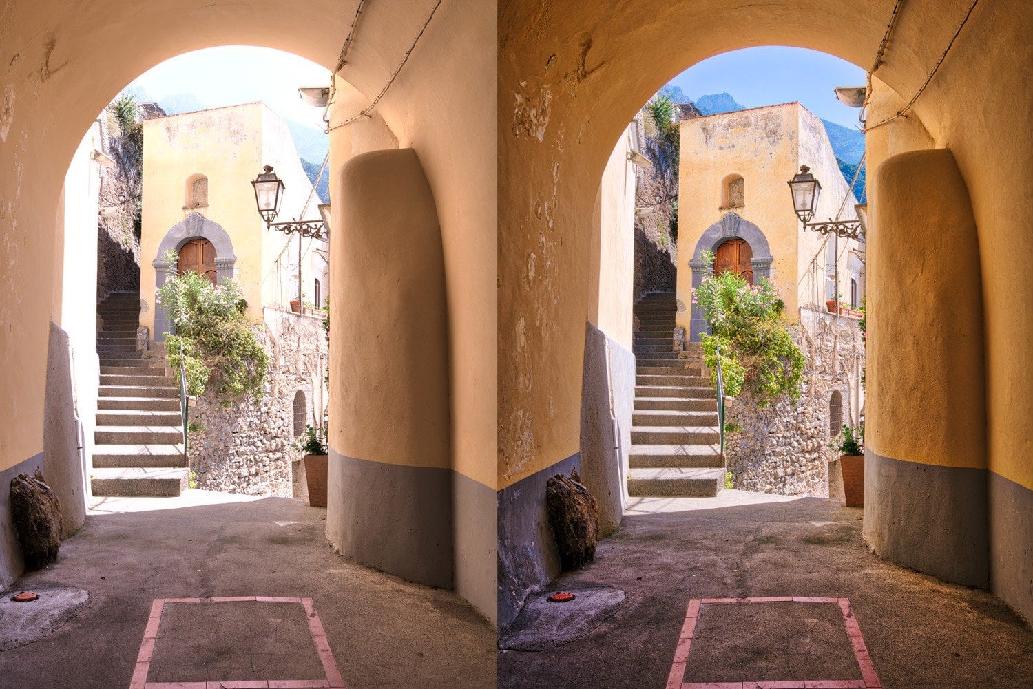 Free-Aurora-HDR-Preset-Textured-Doorway-Before and After