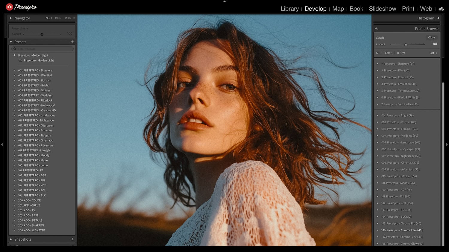 Free Lightroom Preset Golden Light Before After Presetpro.com