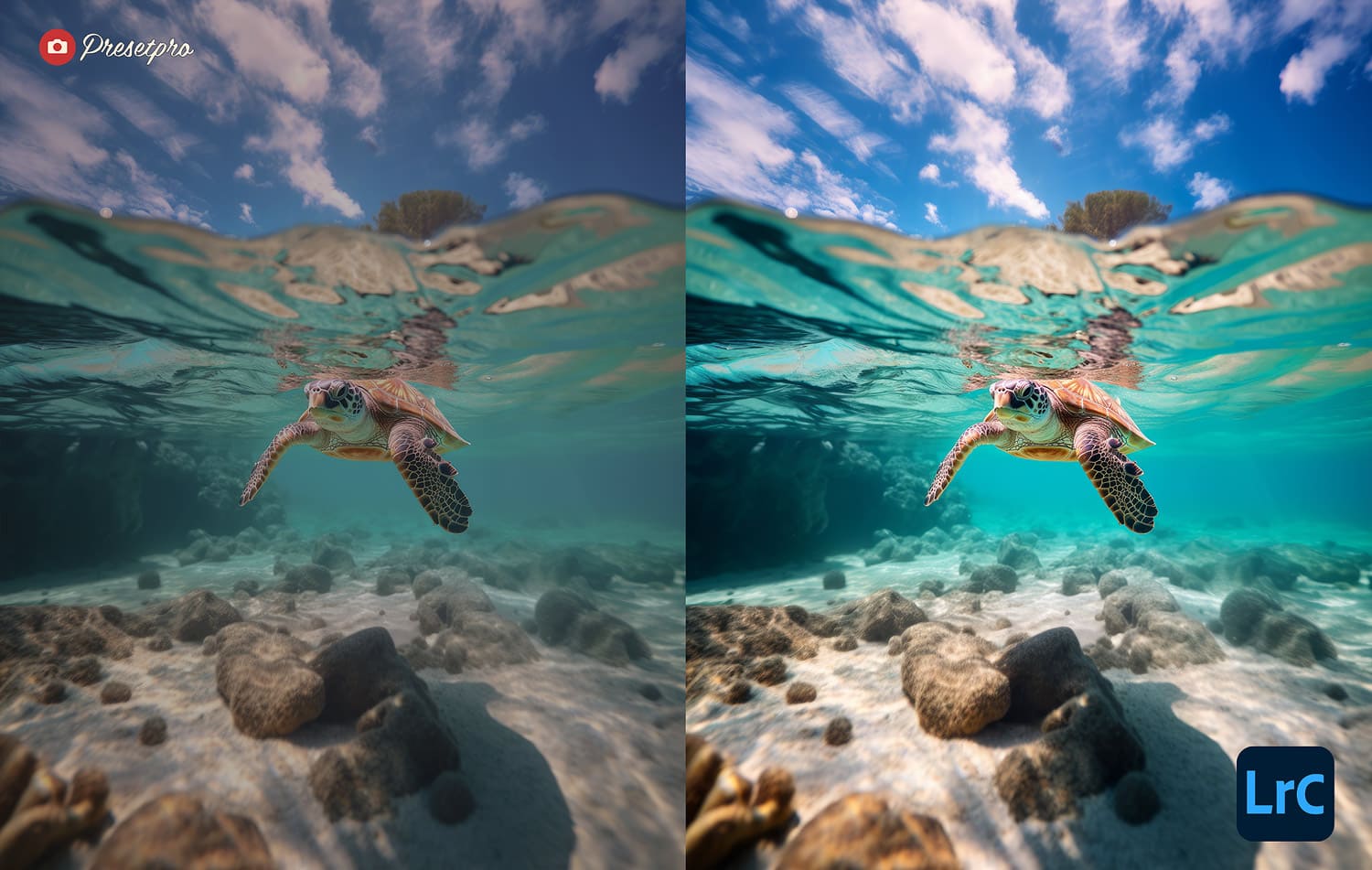 Free Lightroom Preset Aqua Before and After Presetpro.com