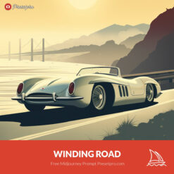 Free Midjourney Prompt Winding Road