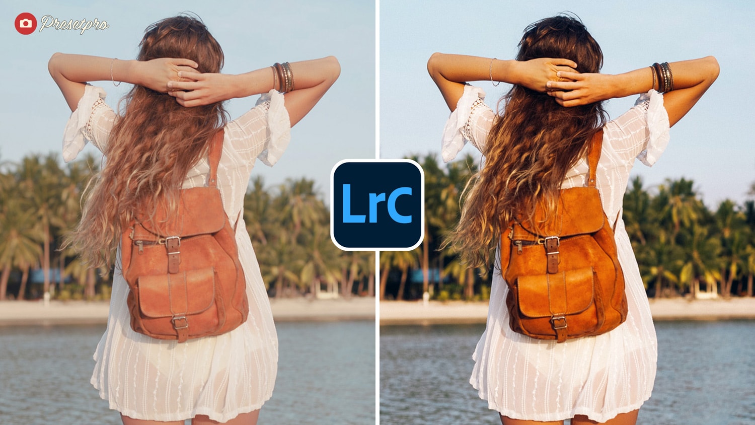 Free Lightroom Preset Fuji Pro Before and After - Girl at beach in Fiji