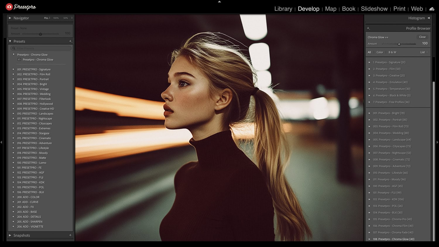 Free Lightroom Preset "Chroma Glow" Before After Presetpro.com